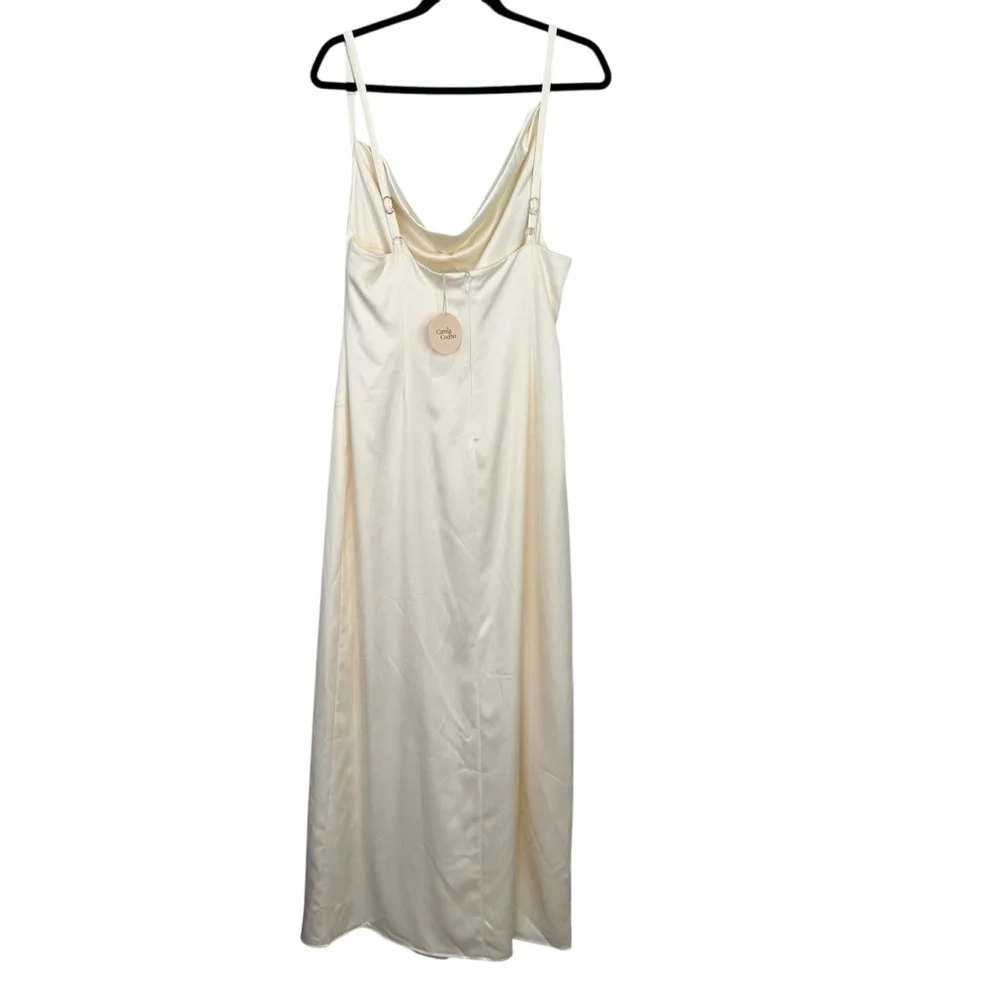 NEW Camila Coelho Reyna Maxi Slip Dress Pearl White Large